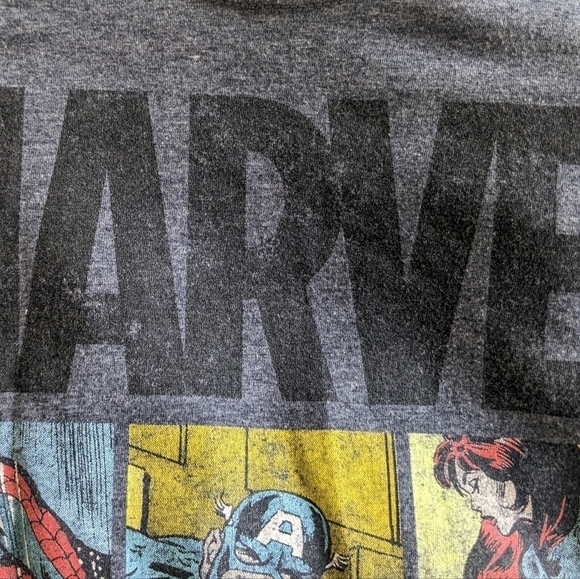 MARVEL BLUE GRAPHIC T-SHIRT SPIDER MAN HULK SIZE ADULT LARGE - Picture 6 of 8